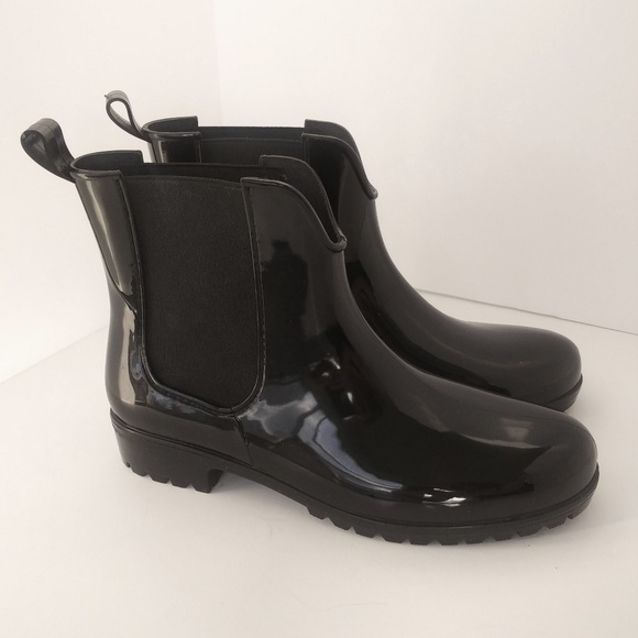 Nicole Miller Style Short Black Rain Boots Sz 9 - Picture 3 of 8